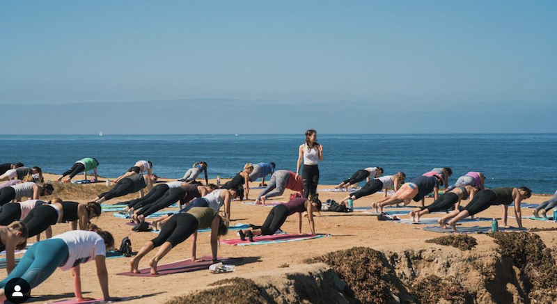 Yoga class at Sunset Cliffs